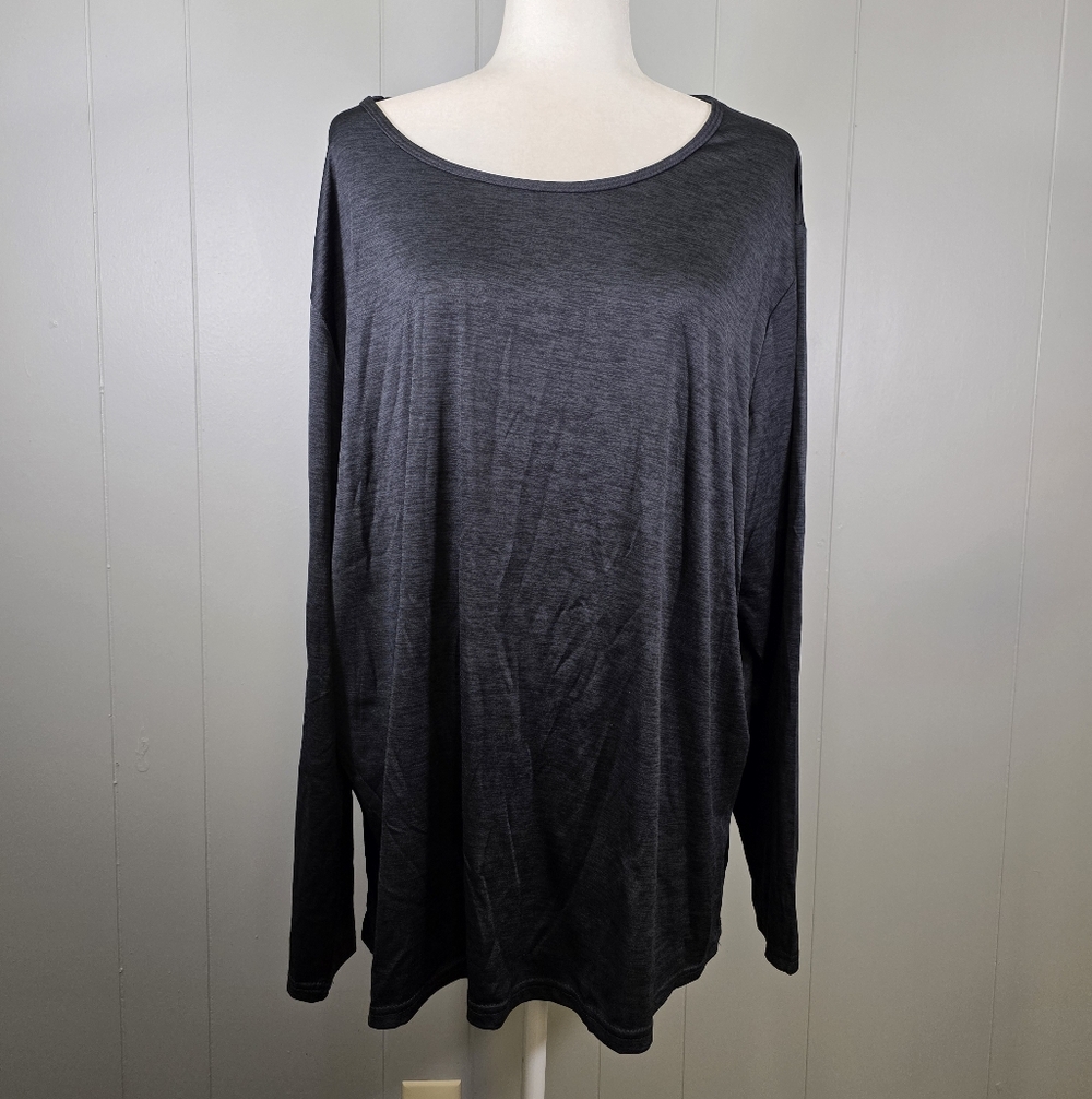 Real Essentials Black Long Sleeve Dry Fit Tee Size 3X